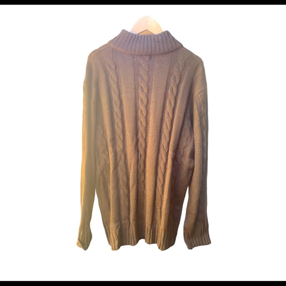 Paul Jones Mens Cable Knit Brown Acrylic Cardigan Sweater Sz XL- NWT - Picture 3 of 5